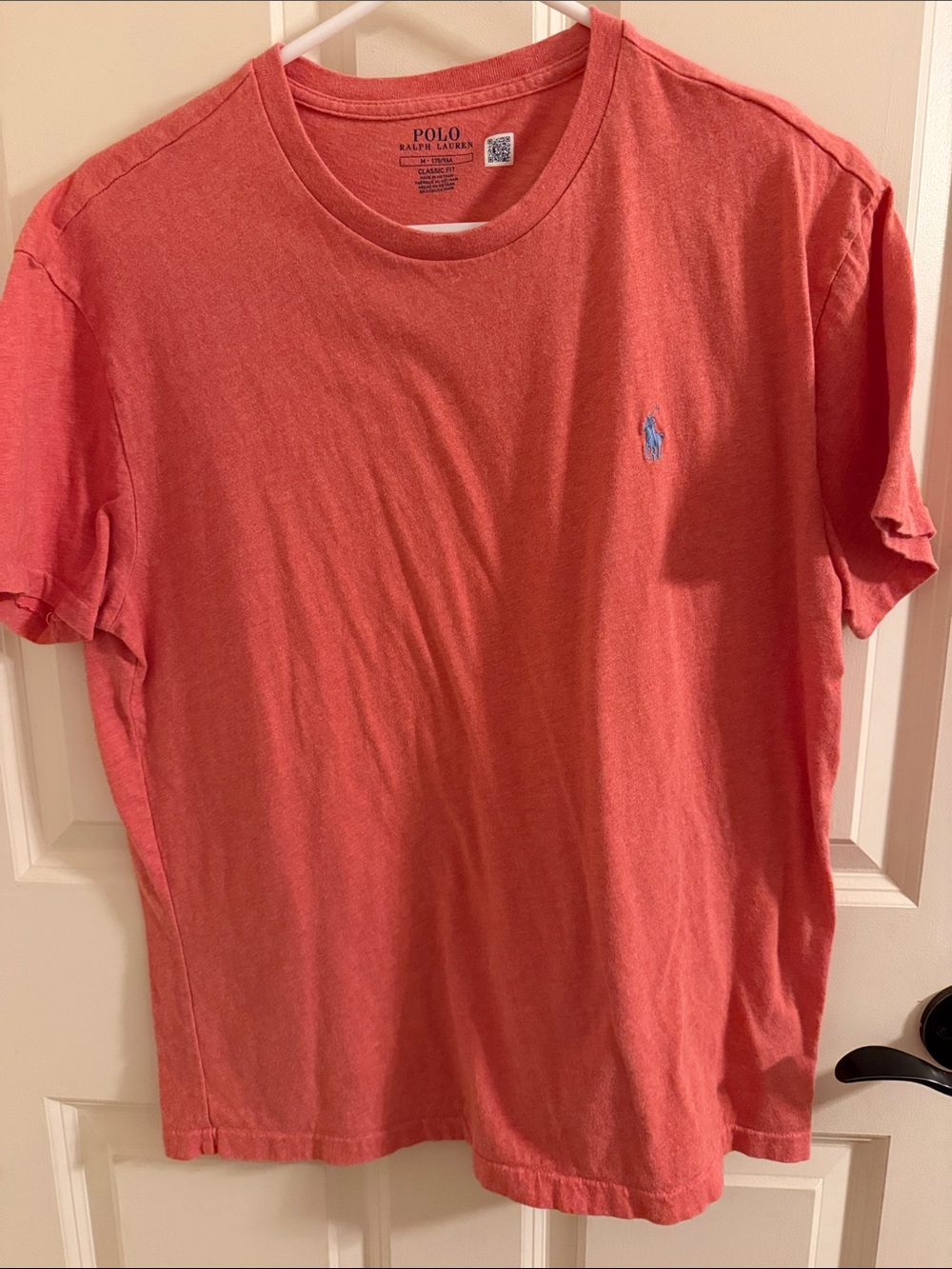 Polo by Ralph Lauren Coral Crewneck Tee with Blue Pony